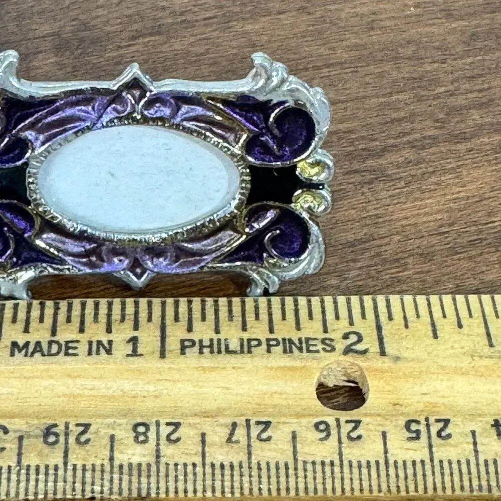 Vintage Purple Photo Frame Brooch 2